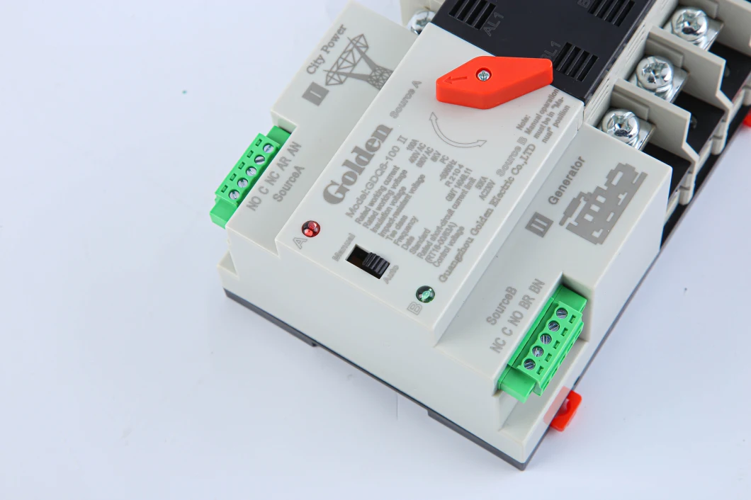 Factory Direct Sell W2r Mini ATS 2p 3p 4p 1-100A Automatic Transfer Switch DIN Rail Mounting