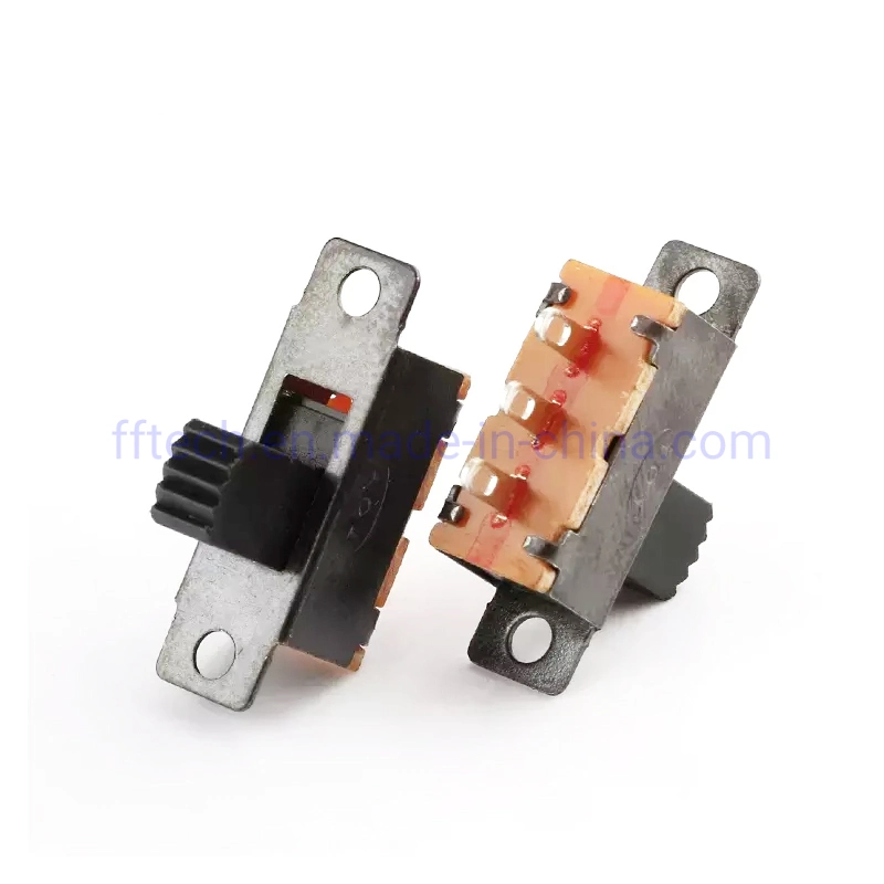 Factory Supply Ss-12f32 Vertical Panel Mounted 3 Terminals 2 Gear Spdt 1p2t Mini Toggle Switch Slide Switch