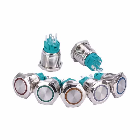8mm, 10mm, 12mm, 16mm, 19mm, 22mm, 30mm, 40mm 방수 IP67 12V LED 조명 스테인레스 스틸 순간 금속 켜짐 꺼짐 푸시 버튼 스위치 제조업체