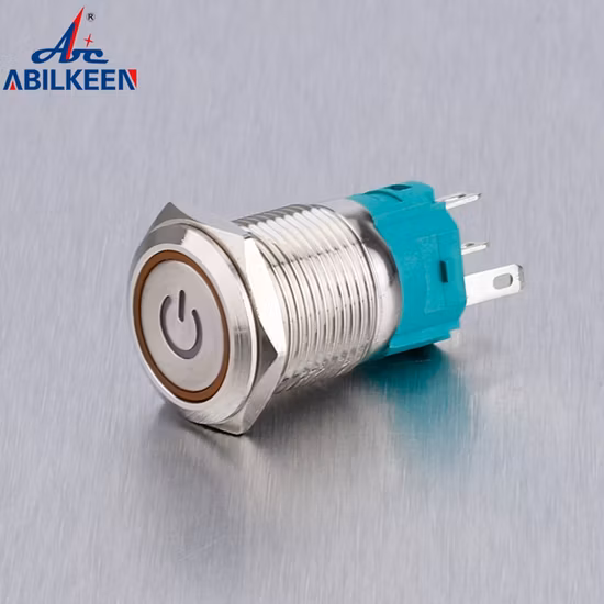 19mm 12V 전기 조명 방수 평상시 닫힘 래칭 순간 푸시 버튼 스위치