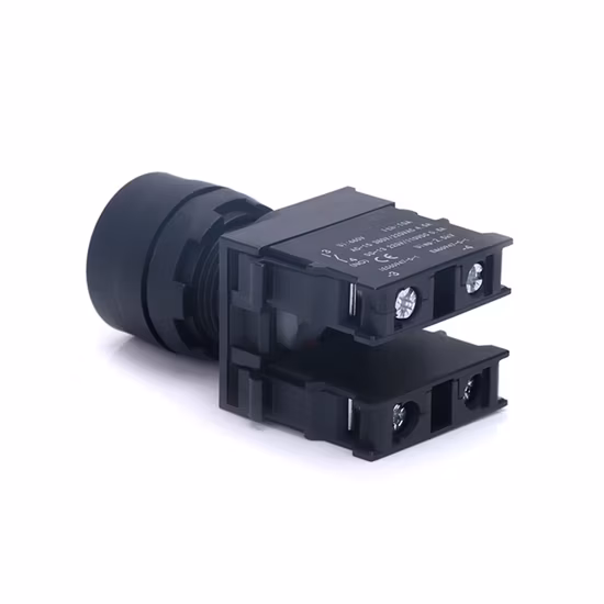 La165-B8-11cxs 3개 위치(1개는 일반적으로 열림, 1개는 일반적으로 닫힘)가 있는 대형 플라스틱 푸시 버튼 스위치(자동 잠금 기능 포함)